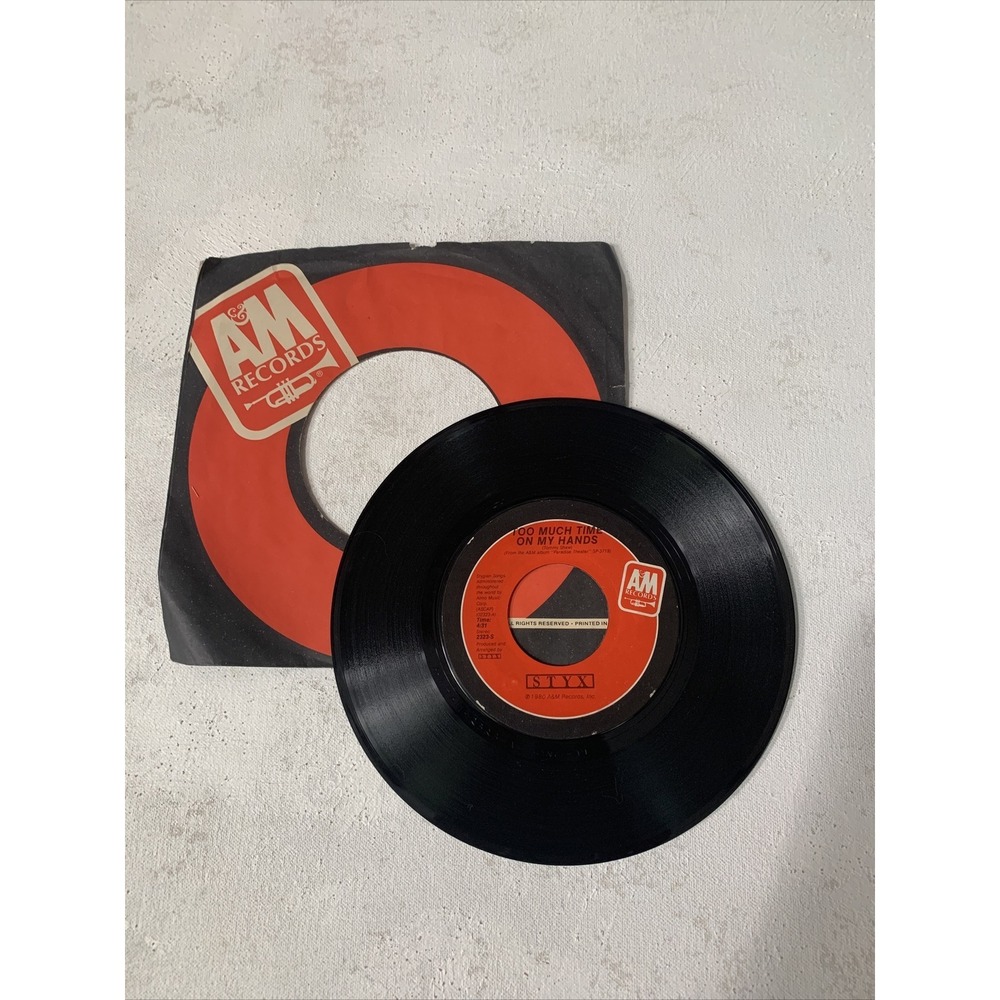 Rock 45 Styx - Too Much Time On My Hands / Queen Of Spades On A&M Records VG